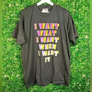 90s Vintage Fun Comedy Graphic Black T-Shirt Single Stitch Size XL